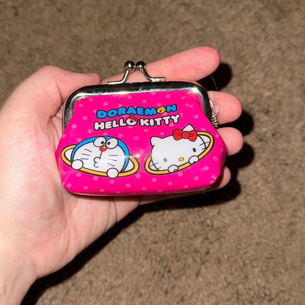 Hello Kitty x Doraemon Rubber Keychain Change Purse
